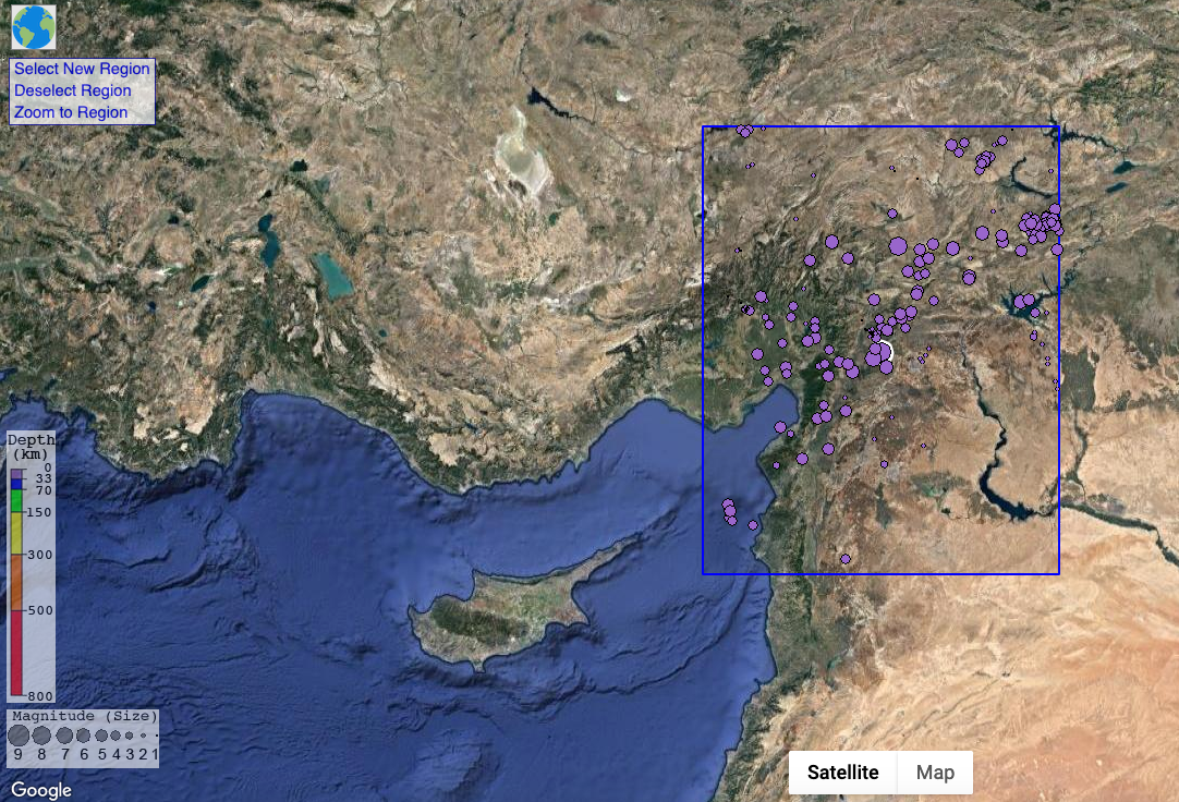 Turkey Map Mainshock Earthquake